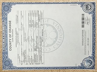 California Birth certification