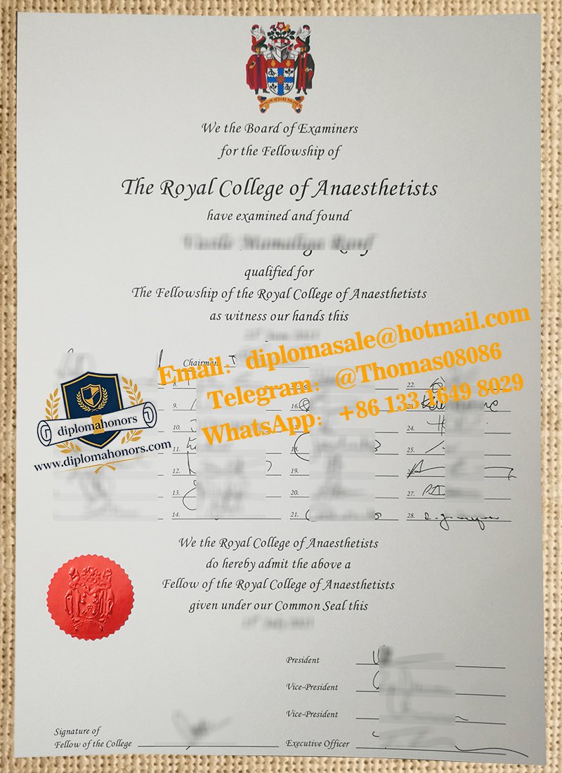 FRCA certificate