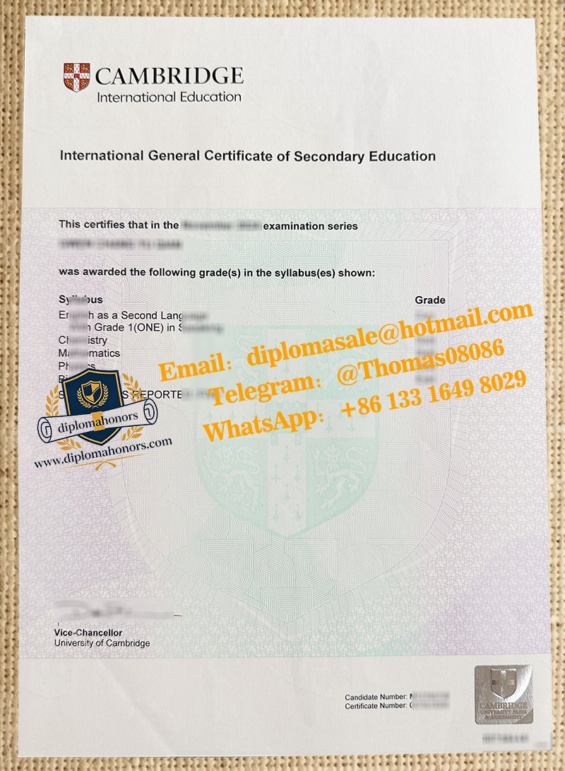 IGCSE certificate