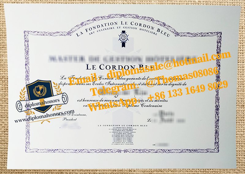 Le Cordon Bleu diploma