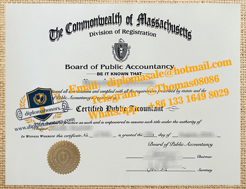 Massachusetts CPA certificate