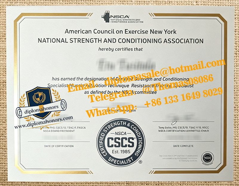 NSCA CSCS certificate