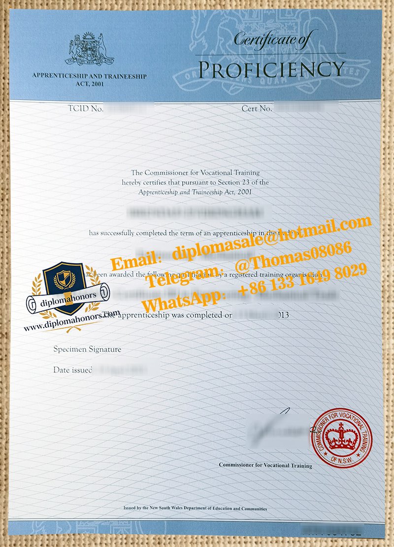 NSW Proficiency certificate