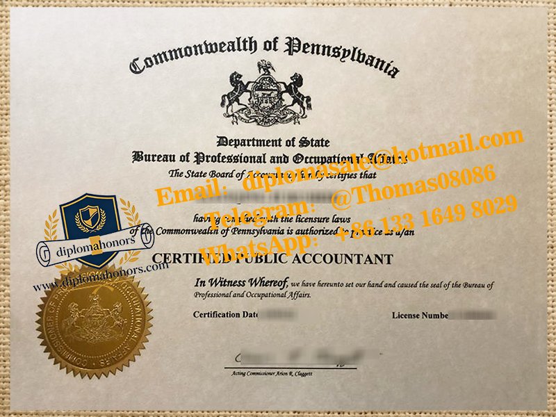 Pennsylvania CPA certificate
