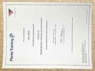 Plenty Training certificate