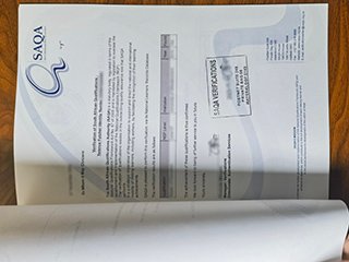 SAQA certificate