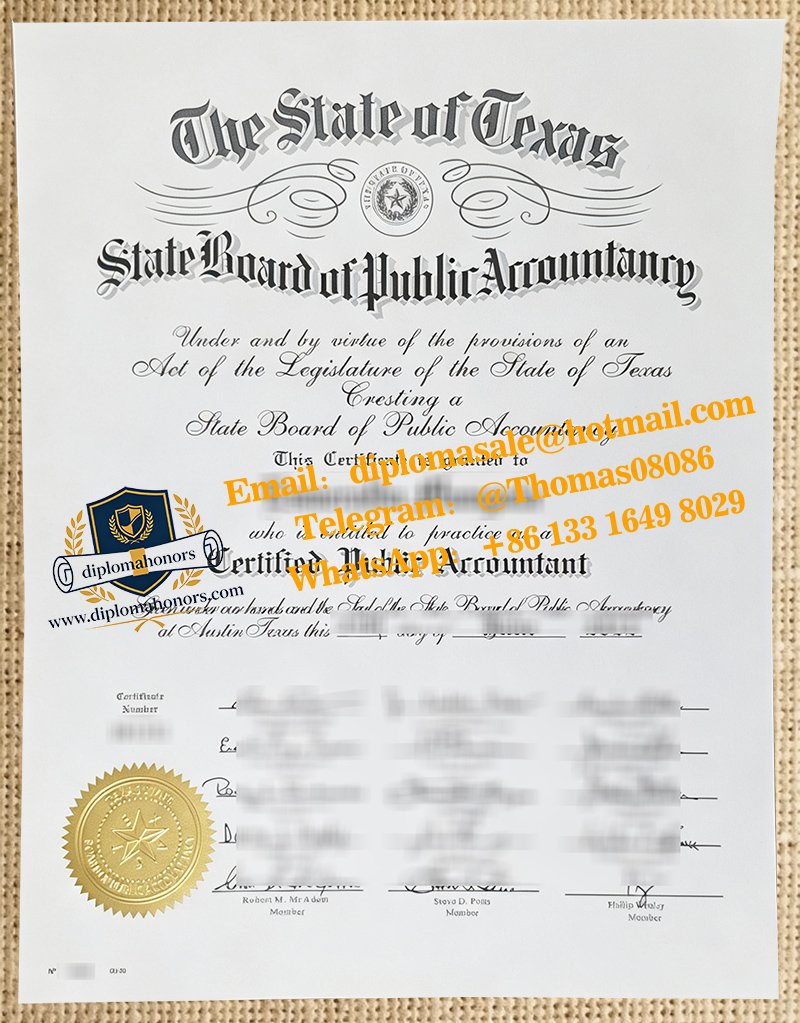 Texas CPA certificate