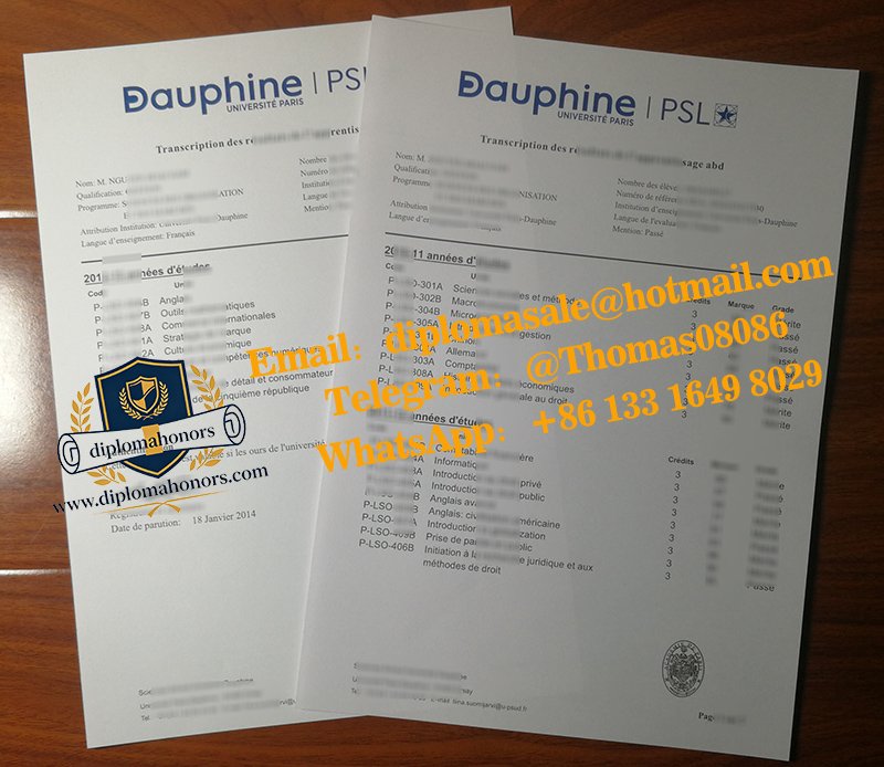 Université Paris-Dauphine transcript