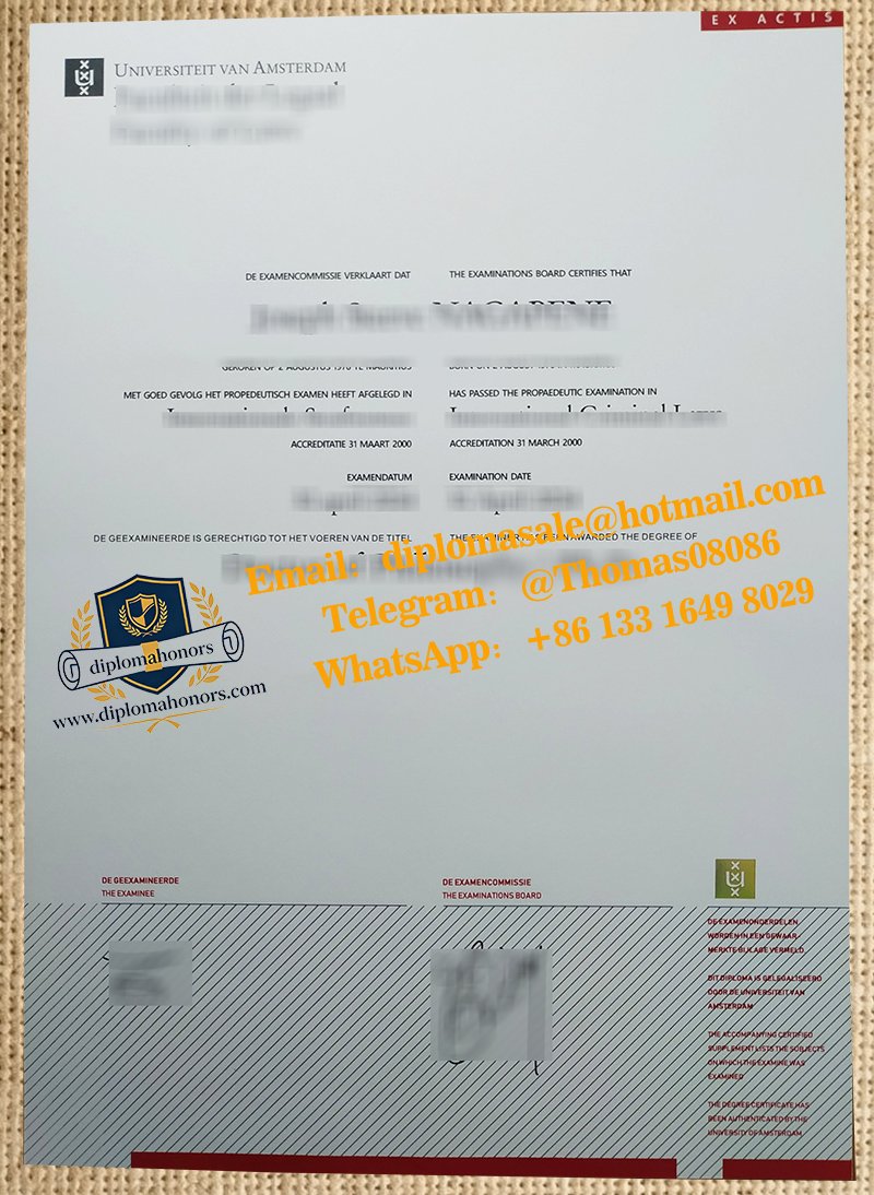 Universiteit van Amsterdam diploma