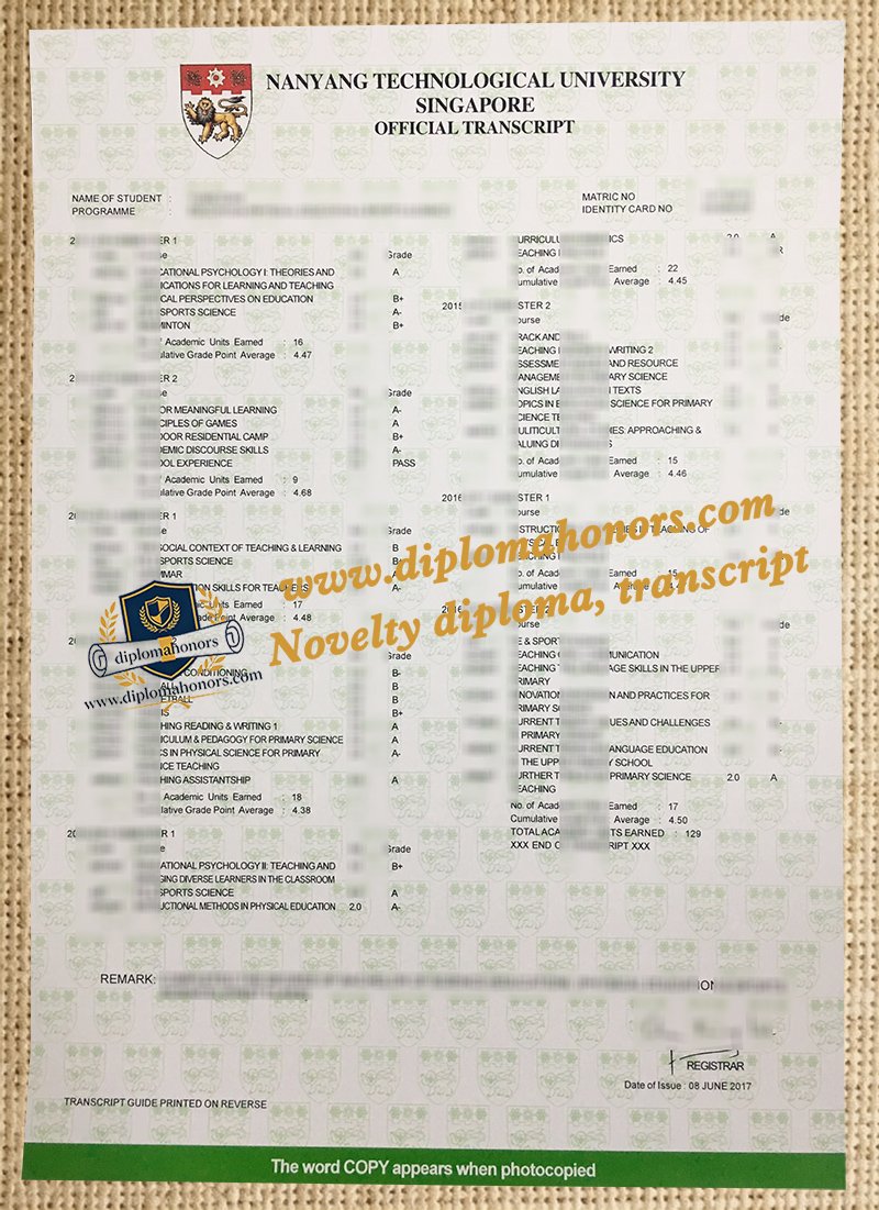 Nanyang Technological University transcript